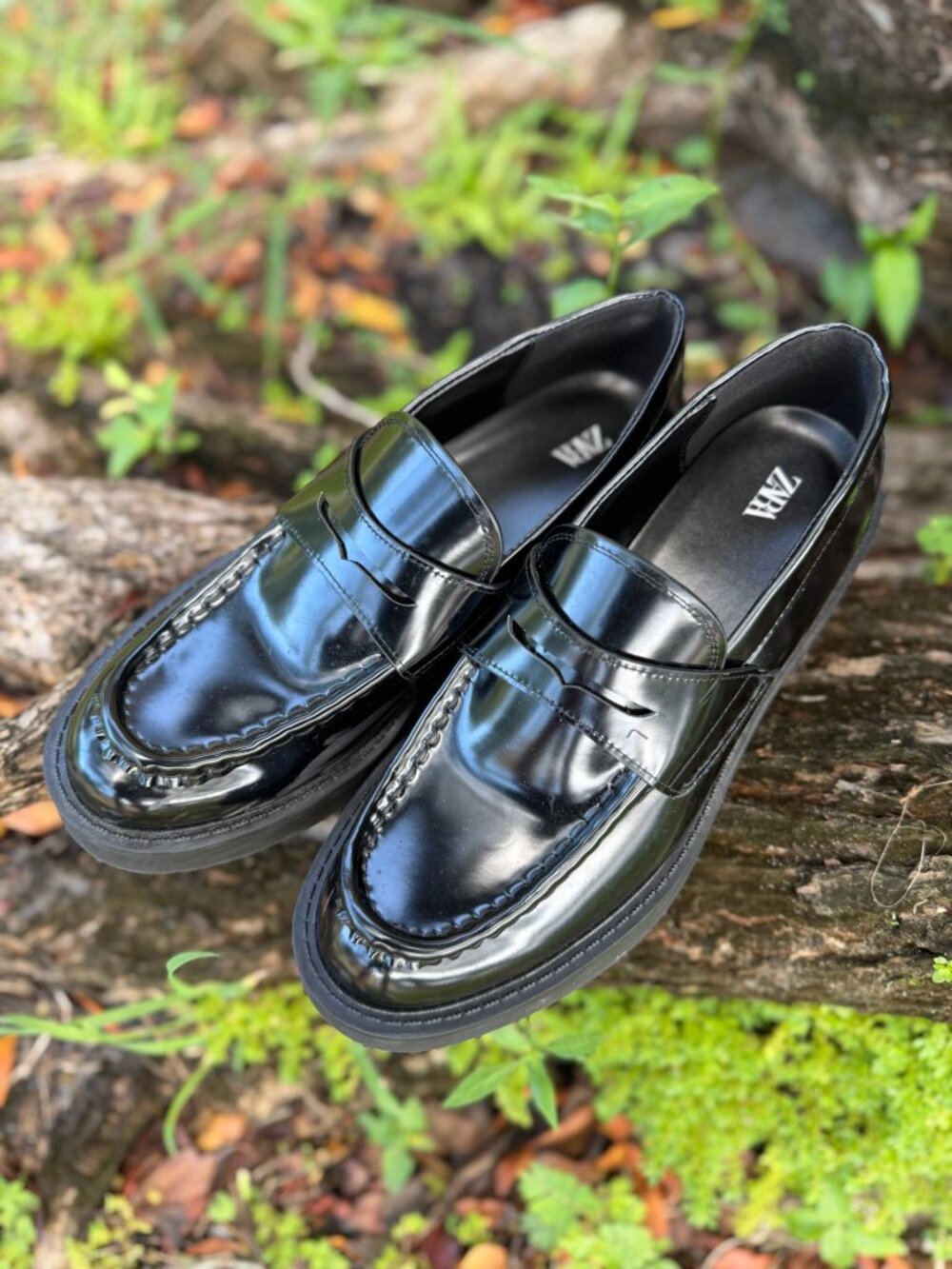 Zara Patent Chunky Penny Loafers Size 38 - Picture 2 of 3